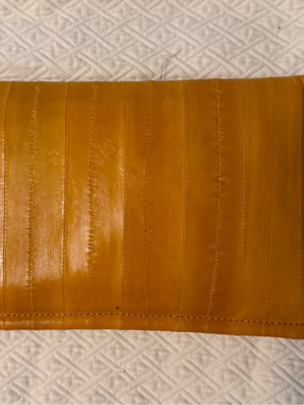 Latico Orange Eel Skin Clutch